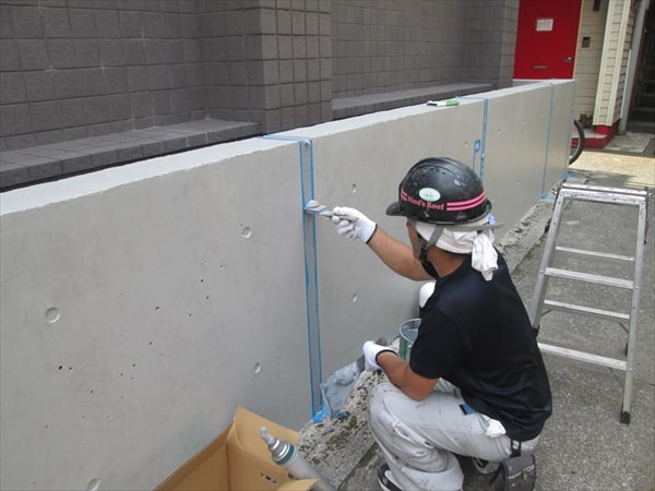 マンション・ひび割れ誘発目地工事の工程