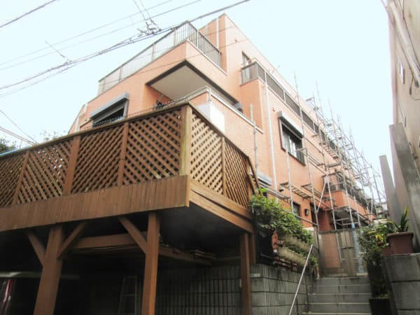東京都世田谷区の大きな三階建てALC住宅外壁塗装　屋上防水
